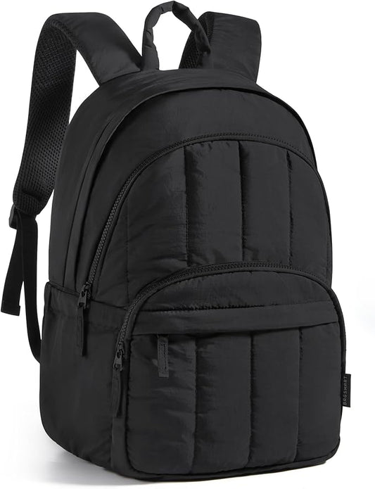 BAGSMART College Laptop Backpack,Cute Travel Backpack for Women,Quilted Computer Bookbag