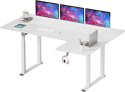 Dripex Standing Desk, 63"/ 71" L Shaped Desk Adjustable Height, Electric Corner Stand Up Desk Large Home Office Desk Computer Workstation, Dual Motor Sit Stand Desk 4 Legs, Super Stable