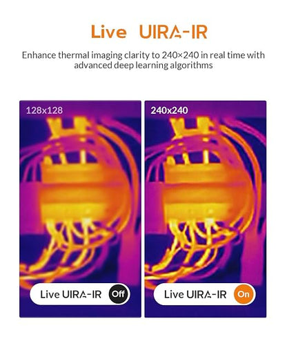 GT16S Thermal Imaging Camera with Smart AI Scene Detection, Thermometer Mode, 240×240 UIRA-IR Resolution, -4°F-1202°F Temp Alarm, 11h Runtime, Infrared Camera for HVAC Home Inspection