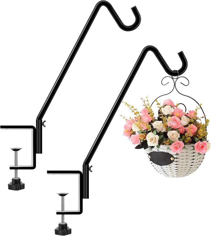 FEED GARDEN 2 Pack 14 Inch Deck Hook, Deck Bird Feeder Hanger, Applicable Deck Thickness 1 Inch-3 Inch