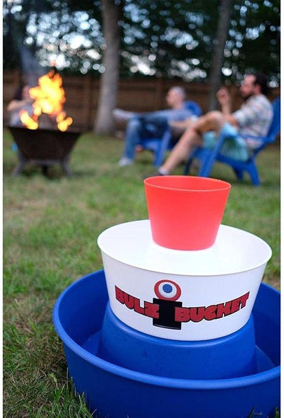 BULZiBUCKET Game by Water Sports - Beach, Tailgate, Camping, Yard, and Pool Games- Indoor/Outdoor Kids Toys - Pool Accessories Perfect for Family Game Night (Red/White/Blue)