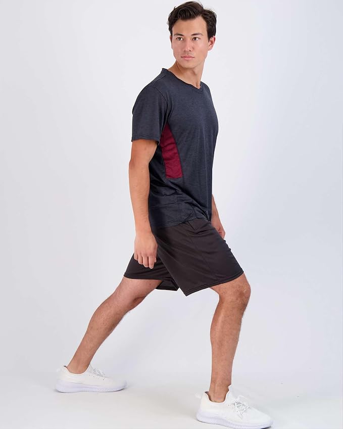 5 Pack Men's Dry Fit V Neck Gym Workout T Shirts Athletic Moisture Wicking | Cooling, Quick Dry, Breathable, Short Sleeve, Exercise, Cycling, Sports, Outdoor, Fitness, Golf, Crossfit, Hiking, Tennis