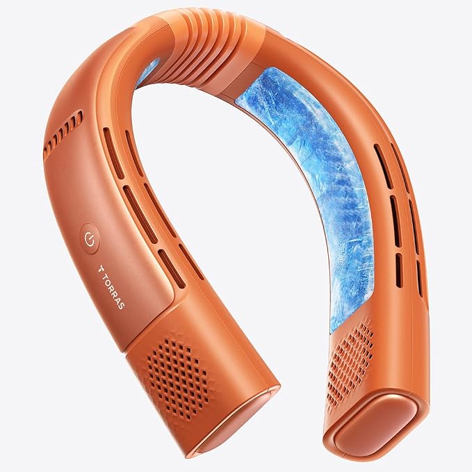 TORRAS COOLiFY 2026 Neck Air Conditioner 2S PRO, Ice-Feel Semiconductor Cooling Neck Cooler & Personal Air Conditioner for Golf,Travel & Music Festival, Premium Gifts for Father Men Women, Orange