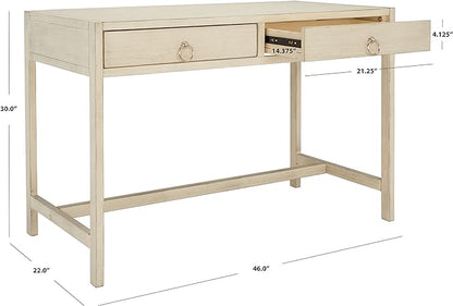 SAFAVIEH Home Collection Esther Antique White 2-Drawer Desk, Medium