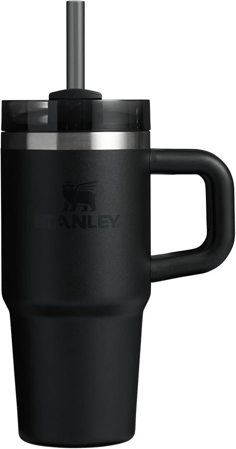 STANLEY Quencher H2.0 Flow State Tumbler, 14 oz, Black 2.0 | Handle and Straw | 3-Position Lid | Cup Holder Compatible for Travel | Insulated Stainless Steel Cup | BPA-Free