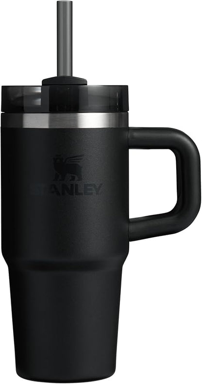 STANLEY Quencher H2.0 Flow State Tumbler, 14 oz, Black 2.0 | Handle and Straw | 3-Position Lid | Cup Holder Compatible for Travel | Insulated Stainless Steel Cup | BPA-Free
