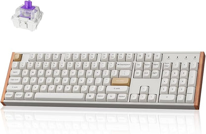 Keychron K10 HE Full-Size Hall Effect Keyboard Wireless, Rapid Trigger | Aluminum Wood Frame Hot-Swappable Magnetic Switches Adjustable Actuation 2.4 GHz Bluetooth USB-C PBT Keycaps QMK Custom RGB