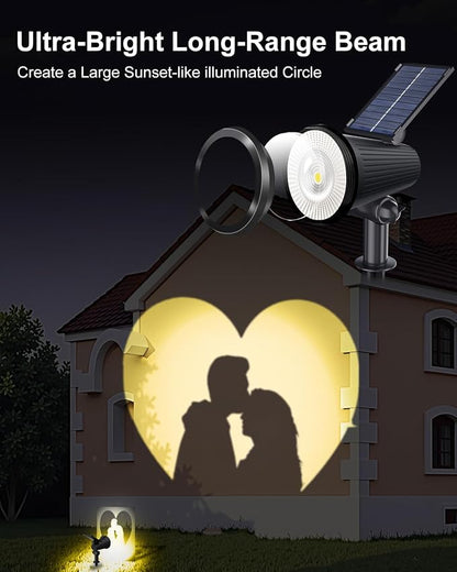 Solar Powered Spotlights Outdoor Waterproof Sunset Spot LED Lights Ultra Bright for Tree, Flag, Lawn, Statue, Pool, Garden, House, Wall, Yard, Path Outdoor Landscape Uplighting 6 Pack Warm White