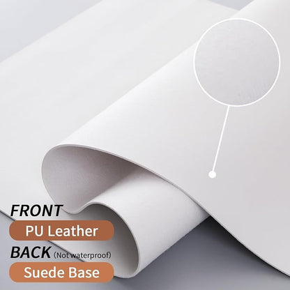 Bloss White Desk Mat, Mouse Pad, Waterproof Leather Desk Pad, Desk Matt for Desktop, Non-Slip Ccomputer Desk Protecor Mat for Office/Home/Decor(27.6 x 13.8 Inches)