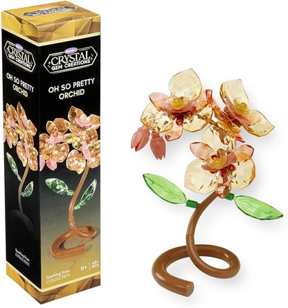 RoseArt Crystal Gem Creations Orchid Flower Kit, Ages 8+ | 45+ Pieces, Great for Adults, Great for Tweens, Great for Children