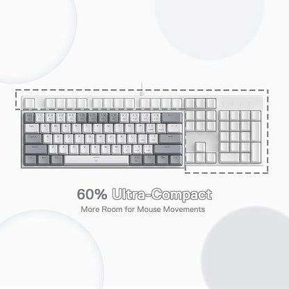 Redragon K617 Wired 60% Compact Hot-Swap RGB Gaming Mechanical Keyboard | 61 Keys Design for More Room to Aim, Swap-Ready Socket for Mod, Vibrant 20-Mode Lighting Hype Vibing, Pro Software Supported