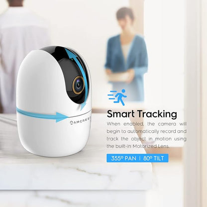 Amcrest 4MP WiFi Camera Indoor Camera, Sound & Baby Monitor, Human & Pet Detection, Motion-Tracking, w/ 2-Way Audio, Phone App, Pan/Tilt Wireless IP, Night Vision, Smart Home ASH41-W