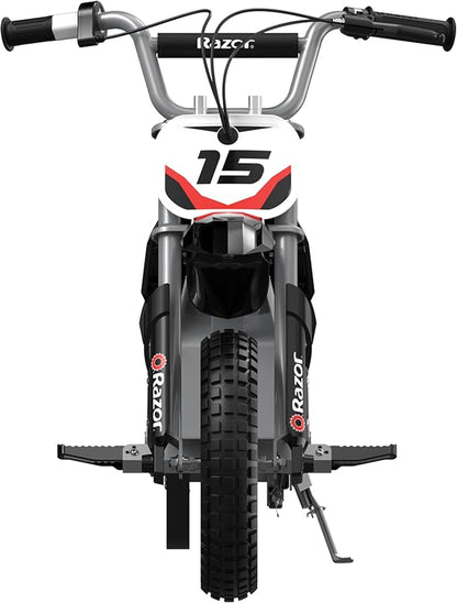 Razor MX400 Dirt Rocket Electric Bike for Kids Ages 8+, 140 lb Max Weight, Black – 24V Battery, Up to 14 Mph, 30-Min Ride Time on High Speed, Twist-Grip Throttle, Spoked Wheels w/ 12” Pneumatic Tires