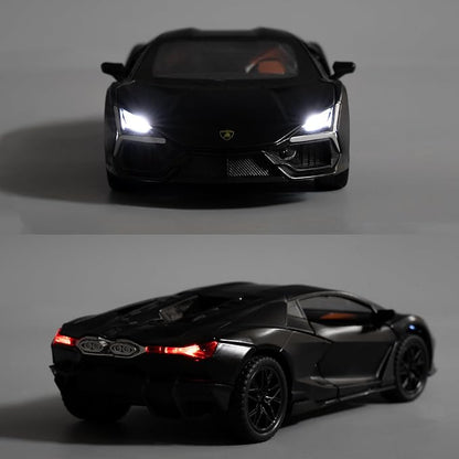 BDTCTK 1/32 Comapatible for Lamborghini ‌Aventador LP700-4 Model Car, Zinc Alloy Diecast Pull Back Toy Cars with Sounds and Lights Vehicles for Kids Boy Girl Gift (Black)