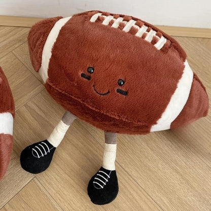 12" Cute Football Plush Toys Soft Stuffed Sport Throw Pillow Plush Ball Gift for Kids Birthday and Christmas Decoration (Rugby)