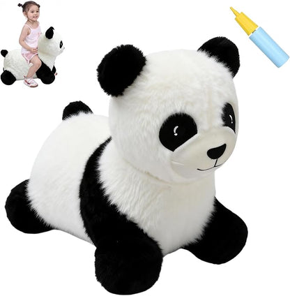 INPANY Bouncy Horse, Panda Hopper Toys, Toddler Plush Bouncing Animal, Kid Inflatable Ride on Rubber Bouncer, Outdoor Cool Birthday Gift for 2 3 4 Yr Boy Girl