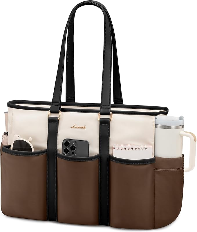 LOVEVOOK Women's Work Tote for Laptop, 17 Inch Teacher/Nurse Utility Bag - Travel/College/Daily, Professional Large Purse Handbag With Multi Pockets