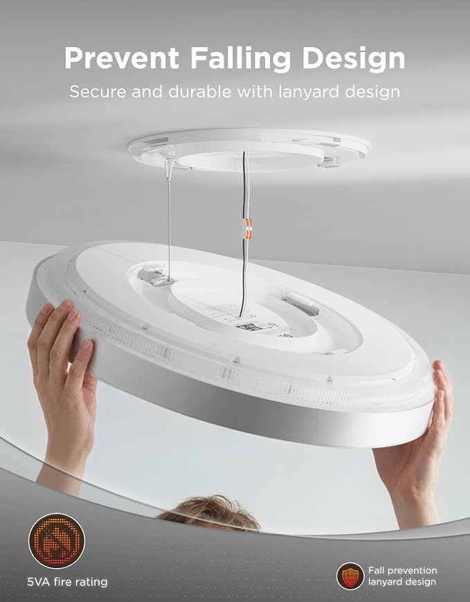 Govee Ceiling Light Ultra 21 Inch, 5000LM Smart Flush Mount Ceiling Light | DIY Ceiling Canvas for Living Room, Bedroom & Game Room, Compatible with Matter & Alexa, RGBIC & Tunable White 2700K-6500K