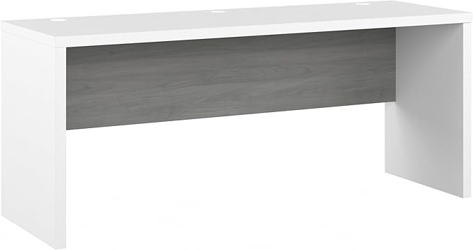 Bush Business Furniture Echo Computer Desk, 72W, Pure White and Shiplap Gray