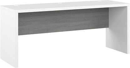 Bush Business Furniture Echo Computer Desk, 72W, Pure White and Shiplap Gray