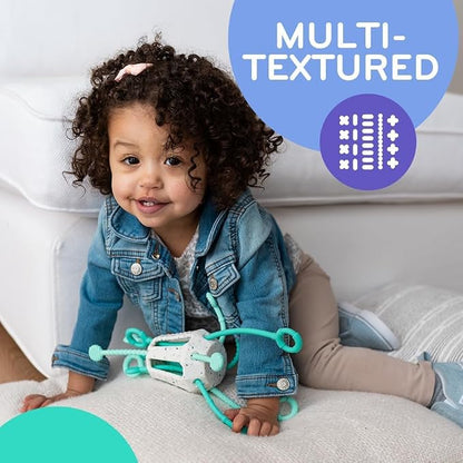 Mobi Zippee Activity Toy - Sensory Activities for Toddlers and Kids, BPA-Free and Food Grade Silicone, Montessori Learning Games for Ages +1 (Mintee)
