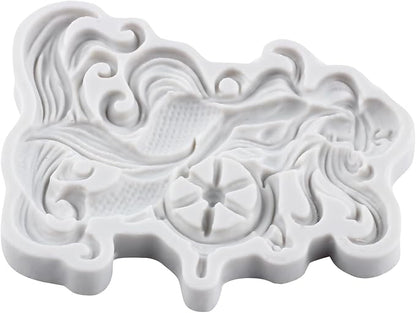 Mermaid Silicone Molds Mermaid Polymer Clay Mold for DIY Crafts Epoxy Resin Casting Air Dry Polymer Clay Plaster Jewelry Making