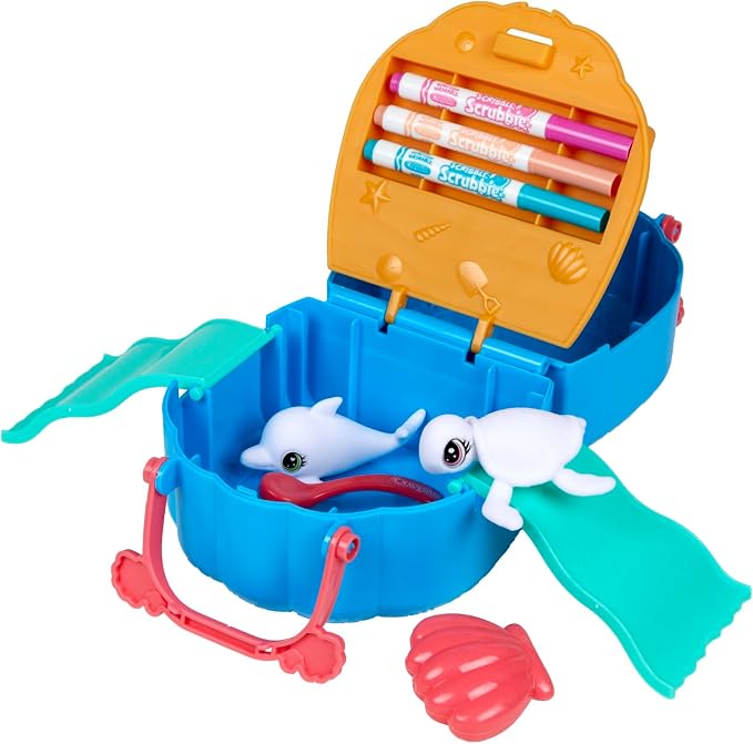 Crayola Scribble Scrubbie Pets, Ocean Animals Playset, Color & Wash Creative Toy, Gift for Kids, Age 3, 4, 5, 6
