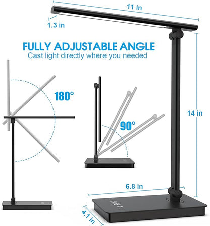 LED Desk Lamp for Home Office, Desk light Dimmable Eye-caring Reading with 5 Lighting & 5 Brightness Level, Table Light Touch Control Foldable Table Lamp for Bedside Office Study Reading Work