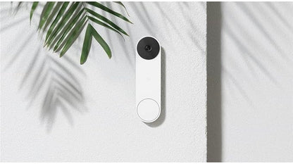 Google Nest Doorbell (Battery) - Snow | 6x digital zoom video doorbell, HD, 24/7 live view, Night vision, HDR, works with Google Home & Gemini