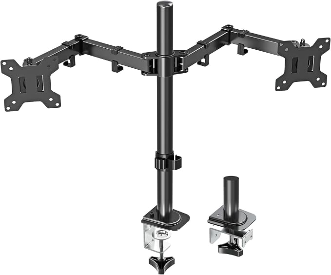 MOUNT PRO Dual Monitor Mount Fits 13-32 Inch/17.6lbs LCD Screen, Computer Monitor Desk Mount, Articulating Monitor Arm, Height Adjustable Display Stand for 2 Monitors, VESA Mount 75x75/100x100mm