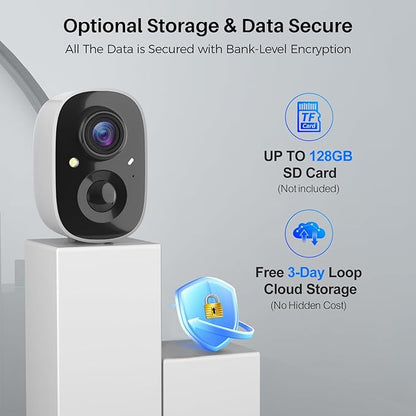 MaxiViz Security Cameras Wireless Outdoor (4 Pack), Battery Powered Cameras for Home Security with AI Motion Detection, 2K Color Night Vision, 2-Way Talk, IP66 Weatherproof, SD/Cloud Storage