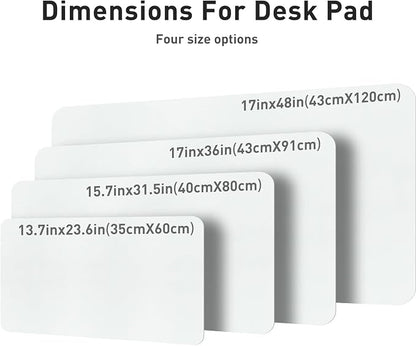 Aothia Leather Desk Pad Protector, Office Desk Mat, Large Mouse Pad, Non-Slip PU Leather Desk Blotter, Laptop Desk Pad, Waterproof Desk Writing Pad for Office and Home (48"x17", Barely Grey)