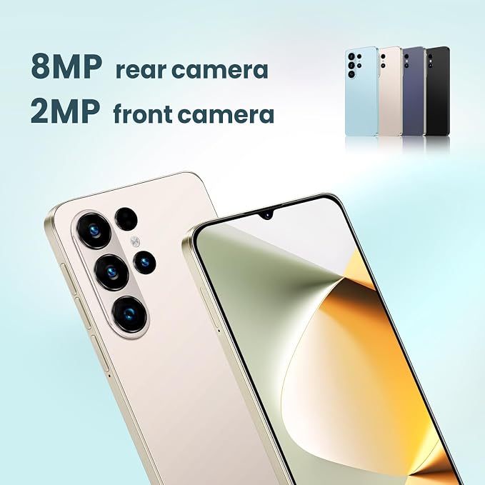 Unlock Phone, 4G Network Android Phone, 6.3-inch Screen, 2GB RAM+16GB ROM/TF 128GB, Dual SIM Cards, Dual Cameras, Suitable for Novice Users (deep Purple)