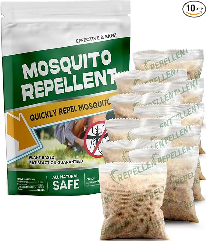 Mosquito Repellent Outdoor Patio, Mosquito Repellent Indoor, Keep Mosquitoes Away, Mosquitoes Repellent for Room, Safe for Kids & Pets, 3 Months Protection, Covers 120 Sq Ft, 10 Packs