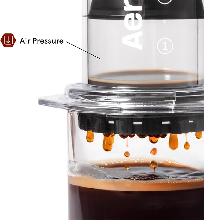 AeroPress Clear Coffee Press, French Press, Pour-Over & Espresso Style | All-in-One Manual Coffee Maker, 2-Minute Brew, Less Bitterness, More Flavor, Portable, Travel & Camping