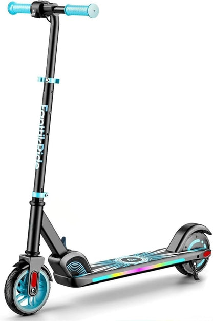 FanttikRide C9 Apex Kids Electric Scooter, Bluetooth Music Speaker, Colorful Light for Kids 8-12, 3.9-5.2 ft, 132 lbs, 5 Miles Range, Up to 40 min Ride Time, 5/8/10 MPH, 3 Adjustable Heights