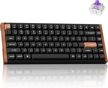 Keychron K2 HE Rapid Trigger Wireless Magnetic Custom Keyboard | QMK Launcher 2.4 GHz & Bluetooth, Hall Effect Gateron Double-Rail Magnetic Switch for Mac Windows Linux (Aluminum + Wood)