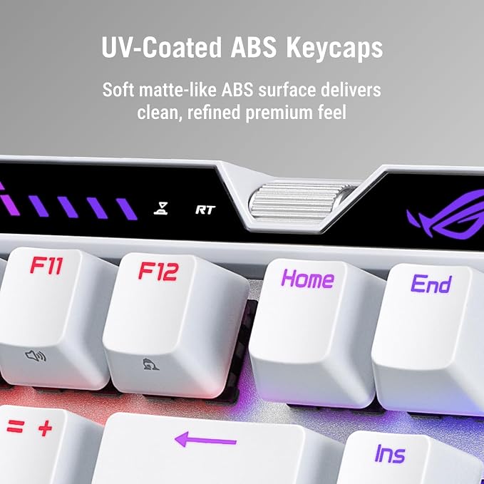 ASUS ROG Falchion Ace 75 HE Wired Analog/Hall Effect Gaming Keyboard – 75% TKL, USB, Hot Swappable HFX V2 Magnetic Switch, Rapid Trigger, 8KHz Polling, Carry Case, Web-Based Config – White