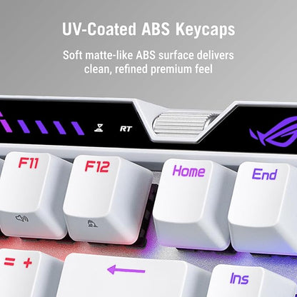 ASUS ROG Falchion Ace 75 HE Wired Analog/Hall Effect Gaming Keyboard – 75% TKL, USB, Hot Swappable HFX V2 Magnetic Switch, Rapid Trigger, 8KHz Polling, Carry Case, Web-Based Config – White