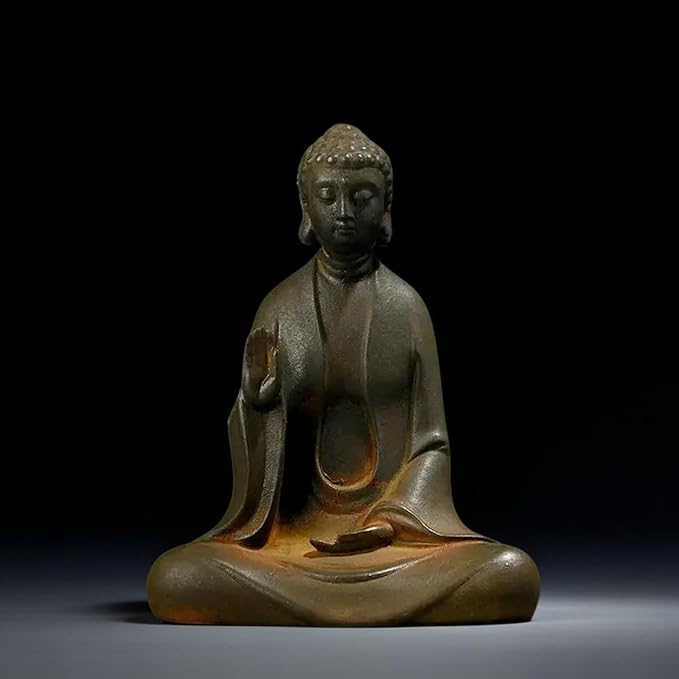 Faceless Buddha Statue - Solid Cast Iron Buddha Figurine, Indoor/Outdoor Zen Decor for Meditation & Spiritual Room