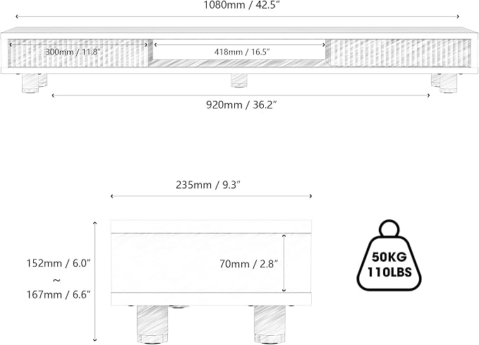 Fenge Dual Monitor Stand, 42.5inch Long Monitor Stands Riser for 2 Monitors, Glass Sliding Door with Storage Organizer Stand for Desk, 2 Tier Desk Shelf for Laptop, Pc, Printer, Computer, TV