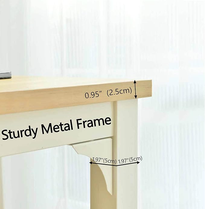 Computer Desk - 63 Inch Large Home Office Desk Wood Study Writing Table Workstation Storage Bag Headphone Hooks Simple Gaming Desk Rustic White/Walnut