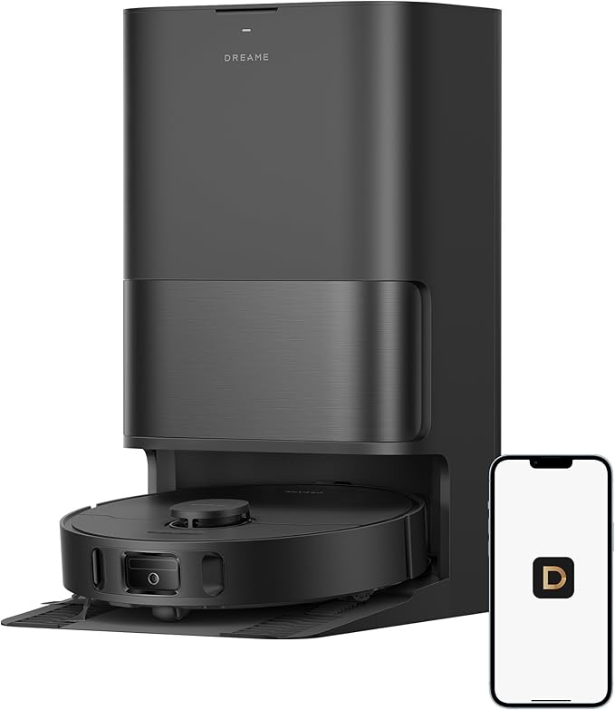 dreame D30 Ultra Robot Vacuum and Mop, All-in-One Base Station | 25,000Pa Powerful Suction, 100-Days Auto-Empty, MopExtend Tech for Edge Cleaning, Smart Obstacle Avoidance, Black