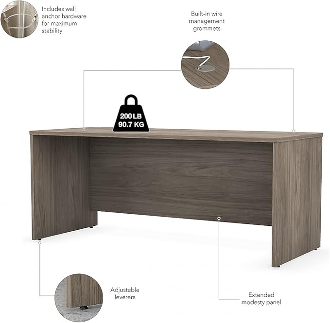 Bush Business Furniture Studio C 72-inch W Computer Desk, Modern Hickory (SCD272MH)