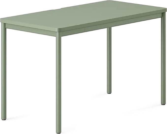 Branch Daily Desk - Functional At Home Office Desk with Effortless Assembly, Timeless Design, Rounded Corners, and Built-in Cable Notch - 48” W x 28.5” H x 24” D - Sage Work Table