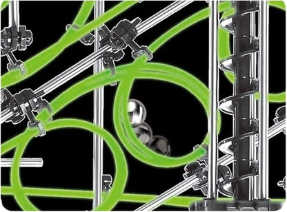 1337pcs Level 3–8 Marble Roller Coaster Kit, 820+ PCS Glow-in-The-Dark Marble Run with Steel Balls – Luminous Rail Maze Building Toys, STEM Construction Set for Ages 14+ & Adults