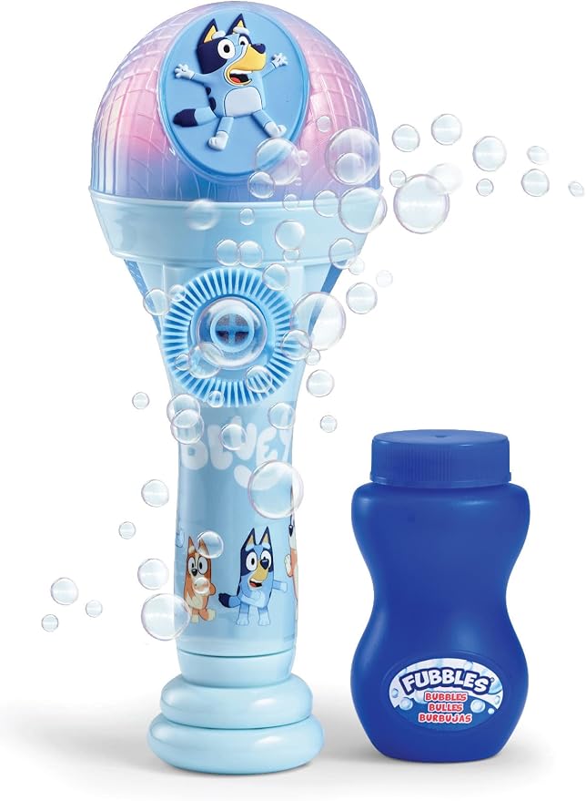 BLUEY Dance Mode Bubble Machine and Toy Microphone | Bluey Toy for Baby, Toddlers and Kids | Includes Bubble Solution