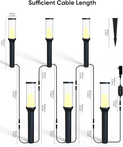 APPECK Pathway Lights,RGBCW Walkway Lights with APP Control,4 Pack | IP65 Waterproof,Low Voltage Landscape Lighting 800LM,Color Changing,for Garden, Yard, Patio,Compatible with Alexa
