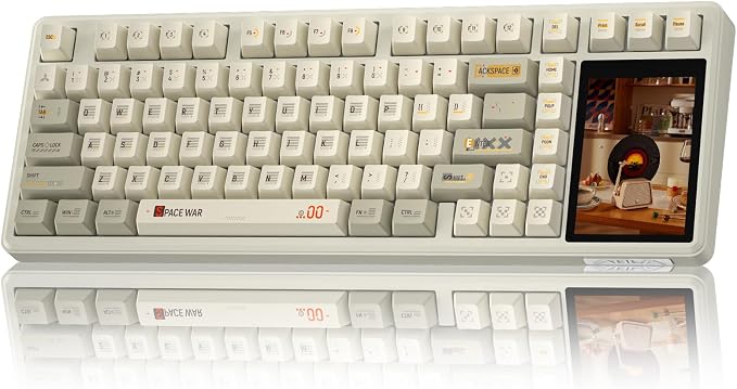 Aula L99 Wireless Mechanical Gaming Creamy Keyboard with Smart Touch Screen | Tri-Mode Hot Swappable Custom Keyboard,RGB Backlit,PBT Keycap,Gasket Mount Creamy Sounding Keyboards for Office PC,84 Keys