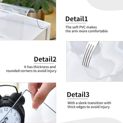 Clear Desk Mat, Non-Slip PVC Desk Protector Mat with Round Edge, Heat Resistant & Waterproof Clear Desk Writing Mat for Home and Office (11.8''*11.8'')